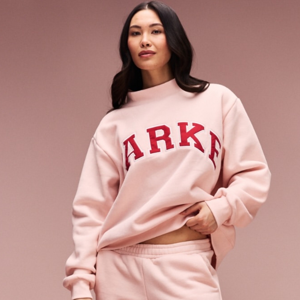 PARKE Women's Peony/Crimson Crew Neck Sweater - Picture 2 of 13
